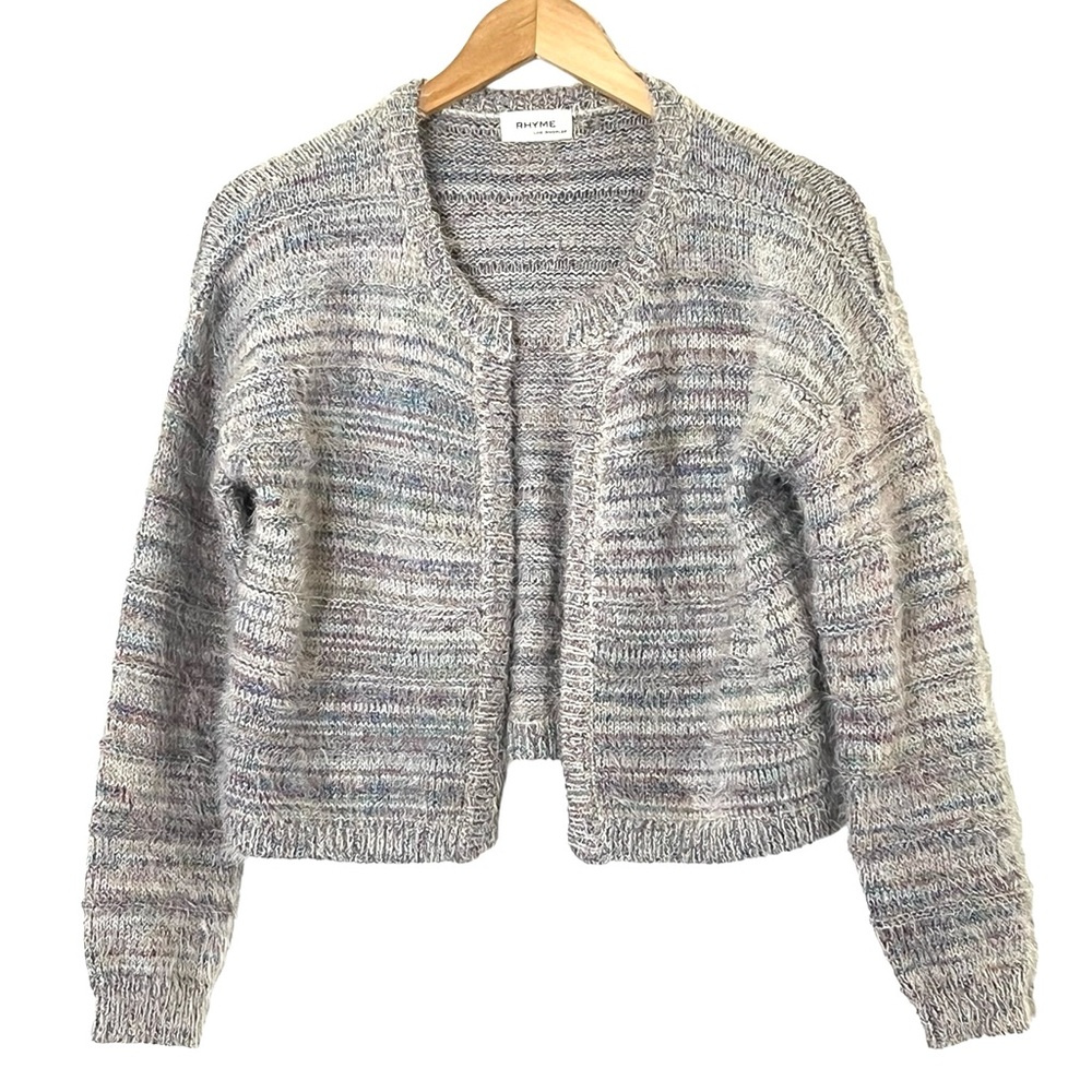 Rhyme | Fuzzy knit chunky cardigan sweater size small